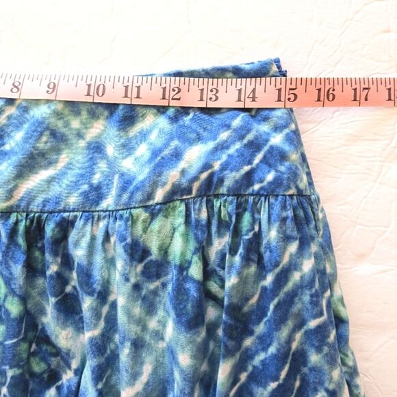 Jones New York Tiered Tie Dye Bohemian Maxi Skirt 4 Blue - Picture 8 of 10